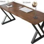 55-Inch Solid Wood Industrial Home Office Desk - Image 2