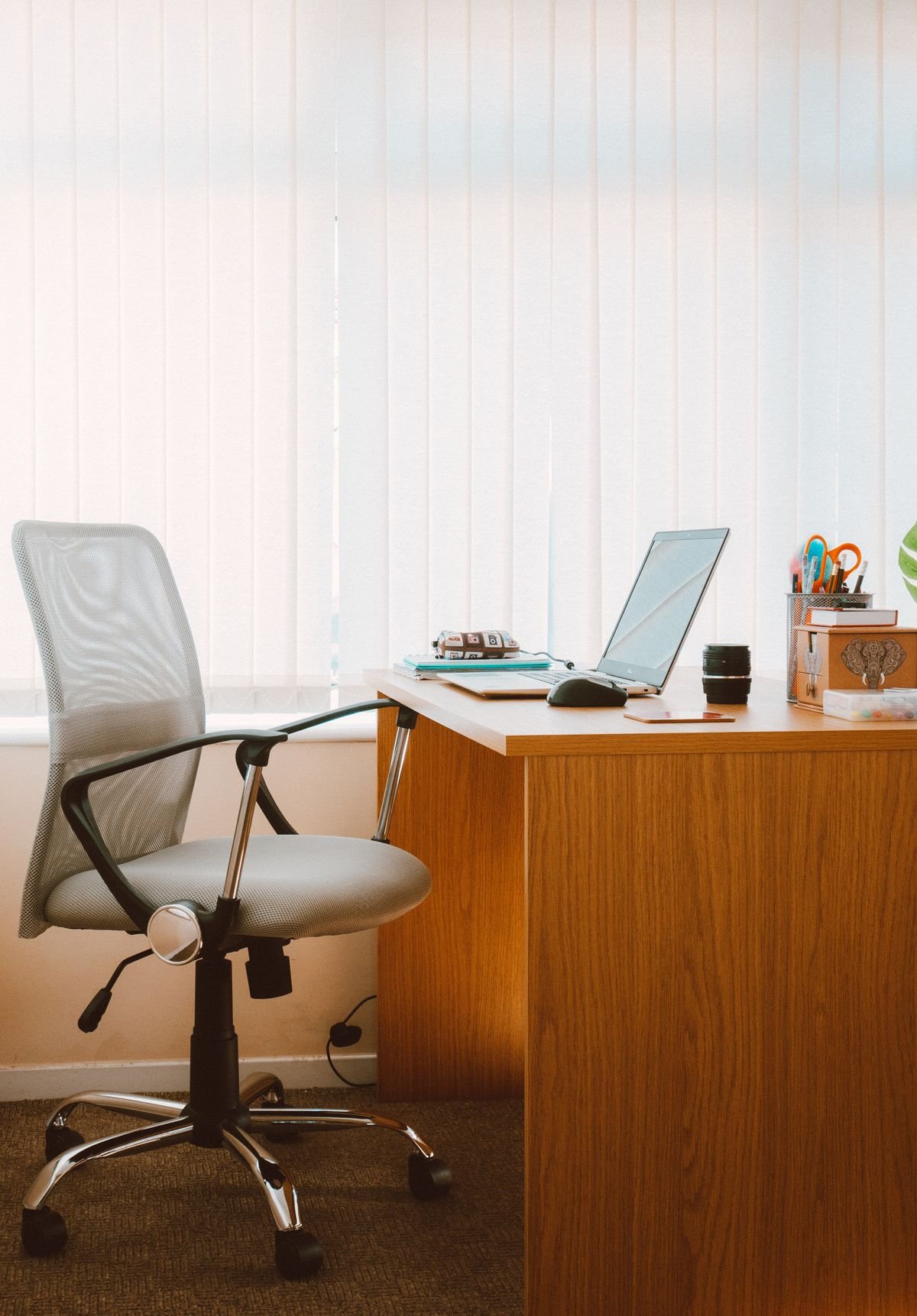 Executive Wood Desk with Drawer Pedestal