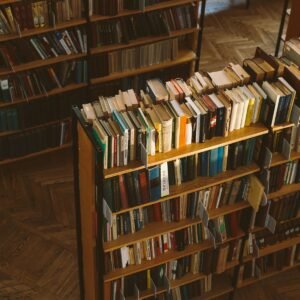 Tall Open Bookcase with Solid Wood Frame