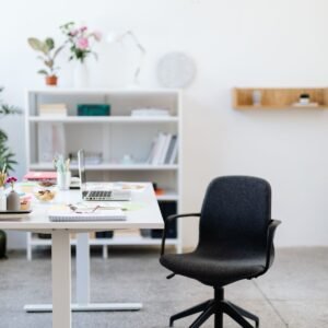 Compact Writing Desk with Open Shelf